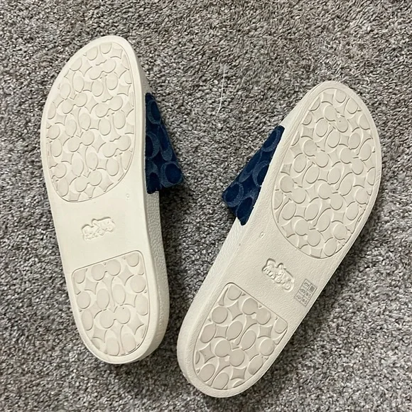 NEW Coach logo  slides demin slipper size 9 B - Picture 8 of 10